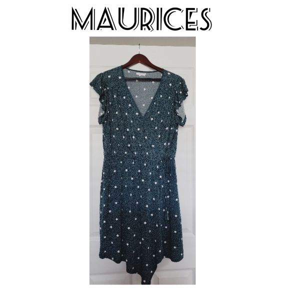 Maurices Dresses & Skirts - 🍂FINAL PRICE🍂Maurices Polka Dot Faux-Wrap Dress